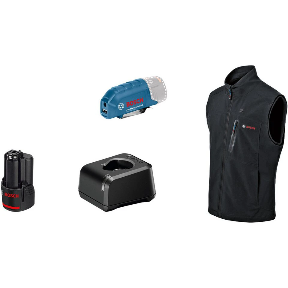 Bosch Professional Arbeitsweste Heat+Jacket GHV 12+18V Kit