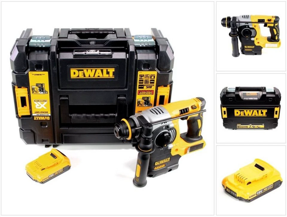 DeWalt Akku Kombihammer DCH 273 NT 18 V 2,1 J SDS-Plus Brushless mit 1x Akku 2,0 Ah