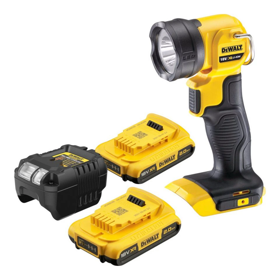 DeWalt DCL040 Akku-Lampe 18 V 110 Lumen 2x 2,0 Ah Akku Ladegerät