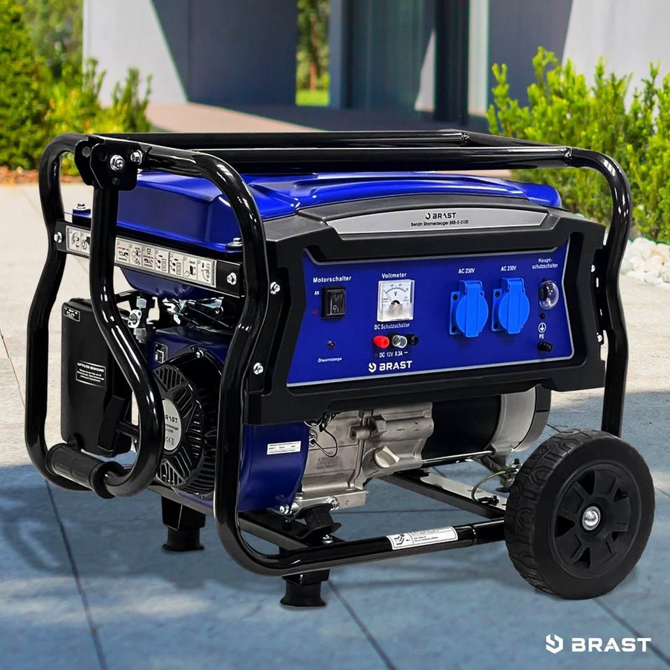 BRAST Stromerzeuger Benzin 4,8kW 212cm³ 3000W 4-Takt 15 Liter 23 Stunden