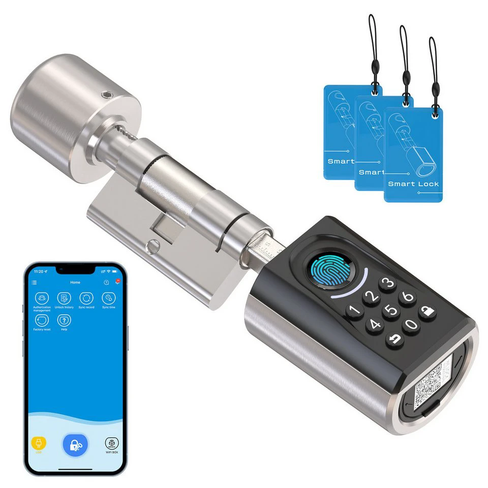 WE.LOCK Schließzylinder ToucA51 Fingerabdruck RFID Passwort APP 30-70 mm Türen