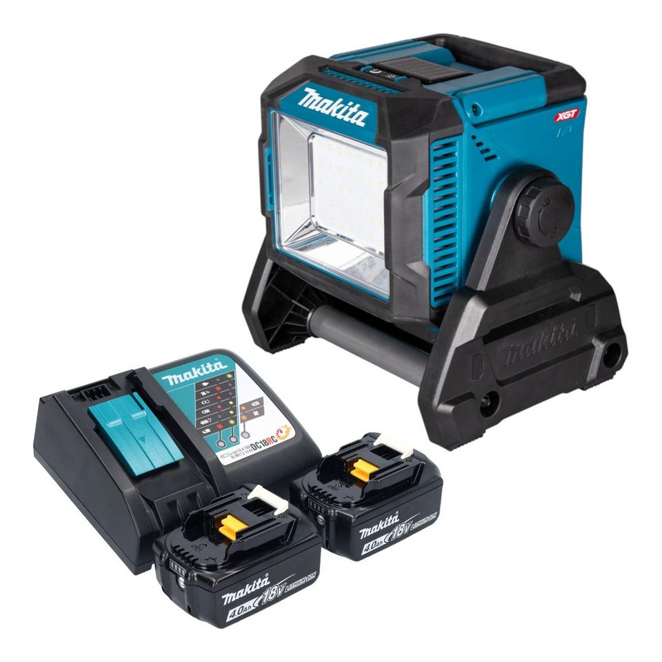 Makita ML 005 G Akku Baustellenleuchte 14,4 / 18 / 40 V 3600 lm 2x Akku 4,0 Ah Ladegerät