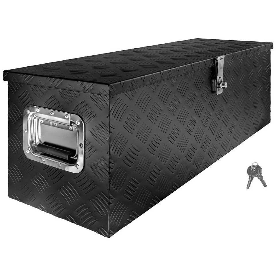 Trucky Anhänger-Deichselbox D100 Schwarz Aluminium 99 x 32 x 33 cm