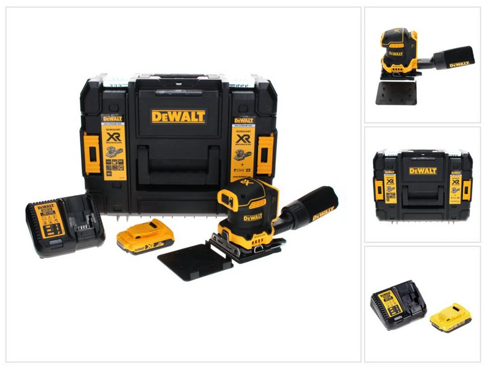 DeWalt Akku-Vibrationsschleifer DCW200 18 V 108 x 115 mm mit 2,0 Ah Akku