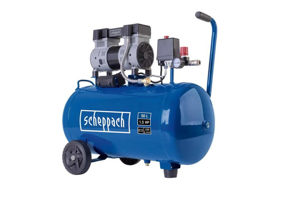 Scheppach Kompressor HC52Si 1300 W 8 bar 50 l Silent Doppelzylinder ölfrei