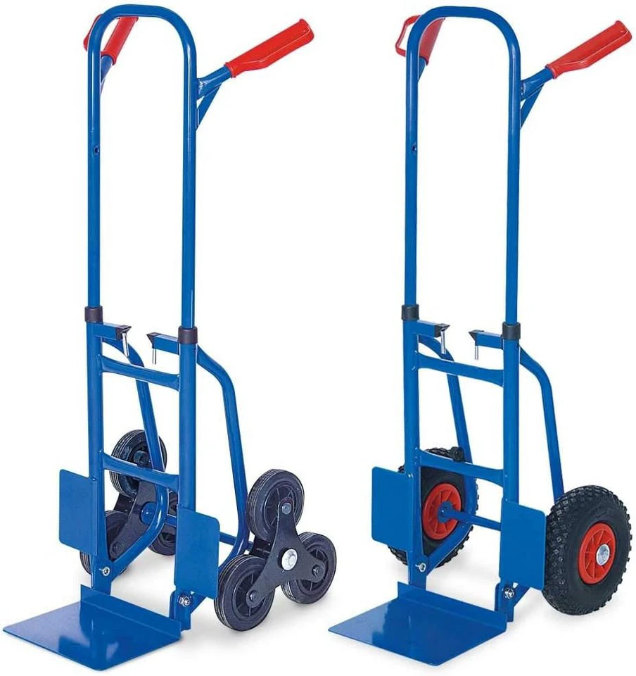 BRB-Lagertechnik Treppensackkarre Set zusammenschiebbare Treppenkarre Stapelkarre Stahl blau