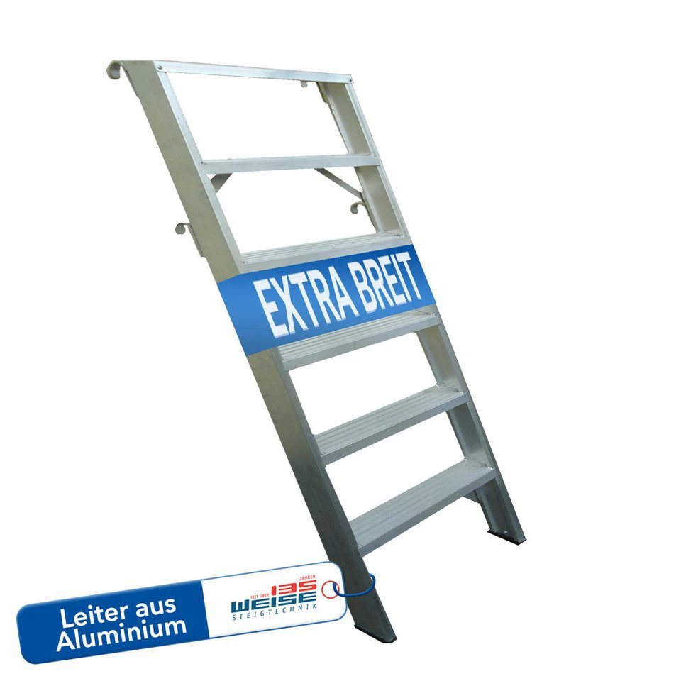 Weise Anlegeleiter Maxximuss 6 Stufen bis 250 kg Industrie-Qualität rutschfeste Gummifüße