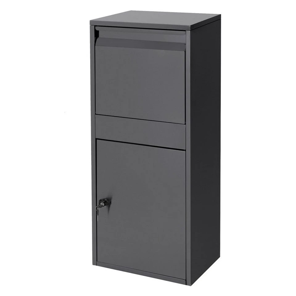 ML-DESIGN Paketbriefkasten Standbriefkasten verzinkter Stahl Anthrazit abschließbar 2 Schlüssel