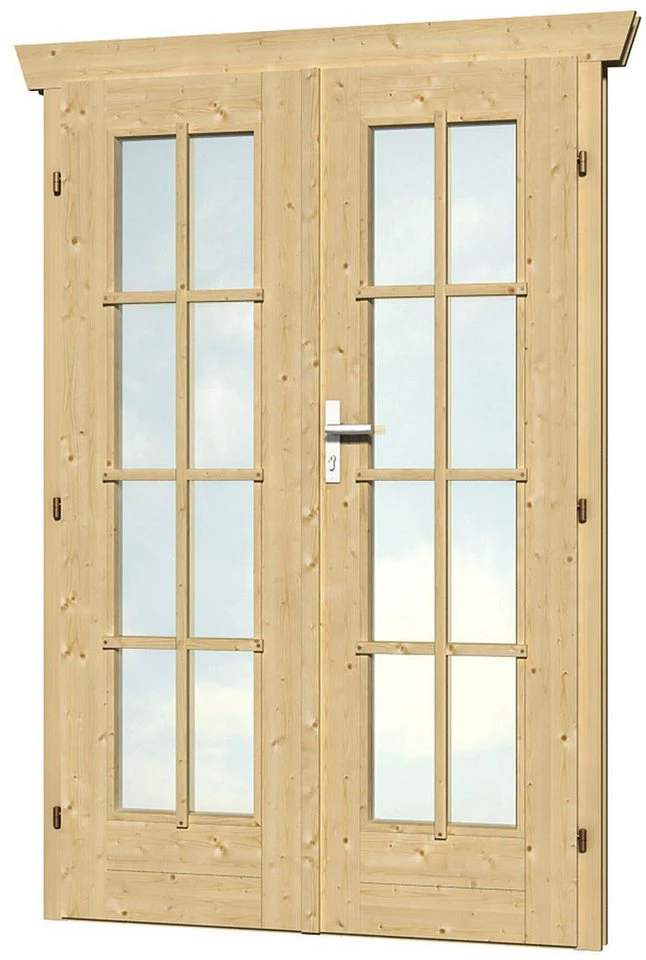 Skanholz Doppelflügeltür 117,5 x 186,5 cm vollverglast Echtglas