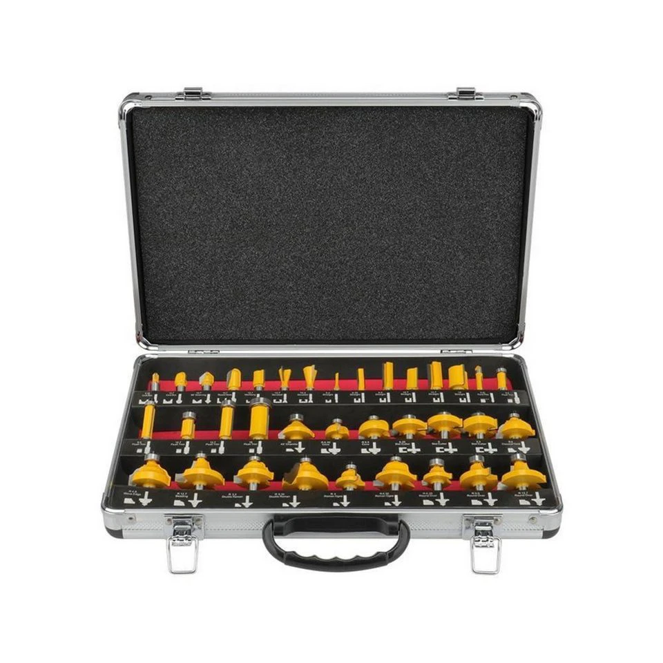 LuxusKollektion Fräsbohrer Fräser-Set 35-teilig 8 mm Schaft Oberfräse Holz