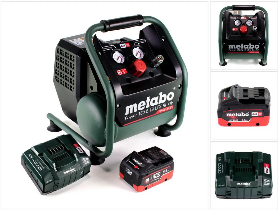 Metabo Power 160-5 18 LTX BL OF Akku-Kompressor 18 V 8 bar Brushless