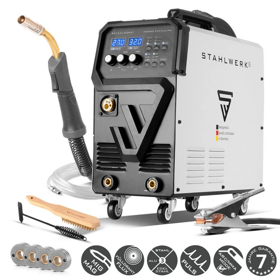 STAHLWERK Schweißgerät MIG MAG 270 Puls Pro 4-in-1 10 - 270 A