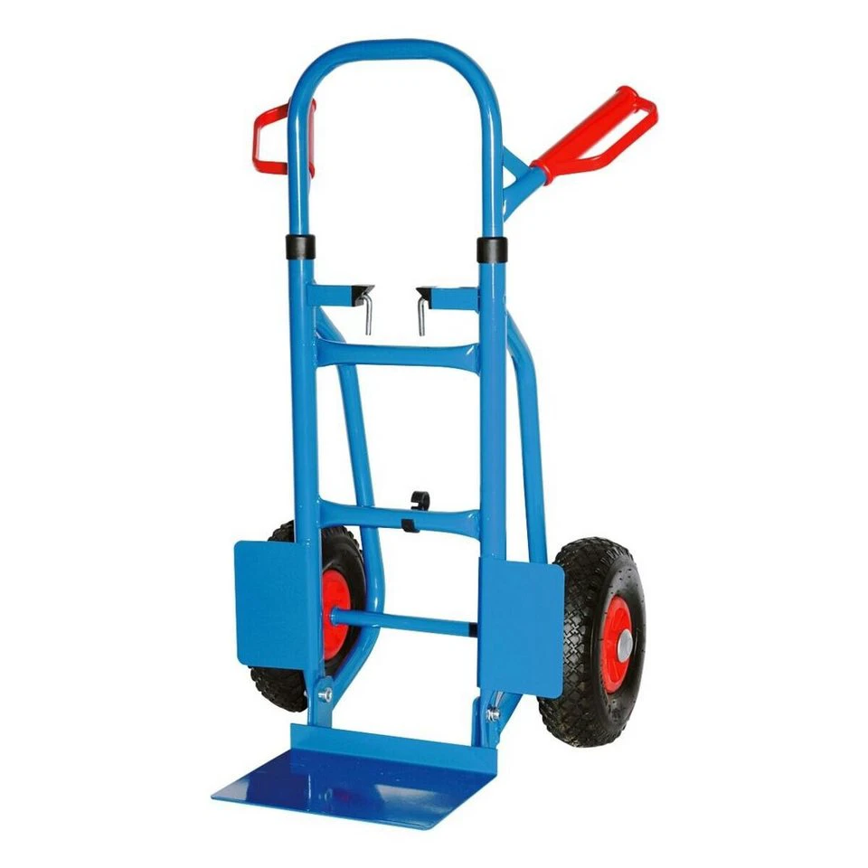 SZ METALL Sackkarre faltbar Transportkarre 250 kg Luftbereifung blau