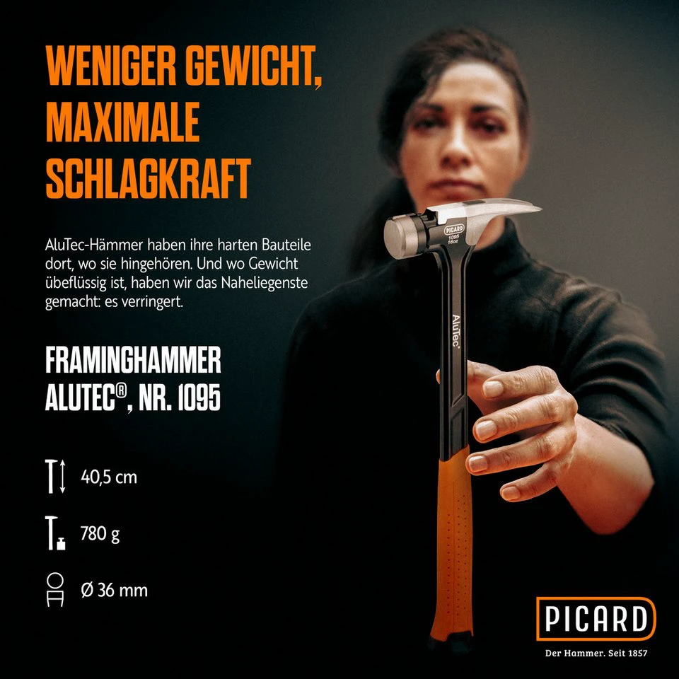 PICARD Framing Hammer AluTec Nr. 1095 glatt