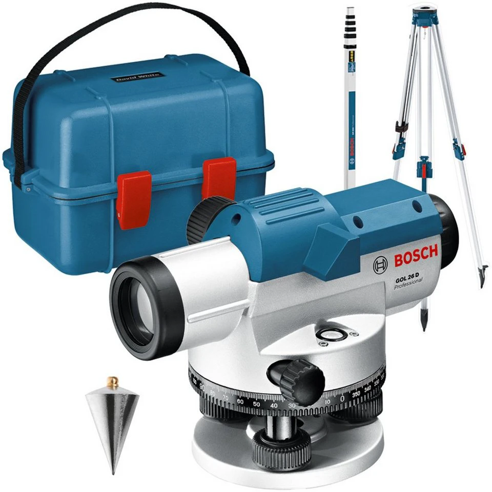 Bosch Professional Optisches Nivelliergerät GOL 26 D mit Koffer IP54 360 Grad