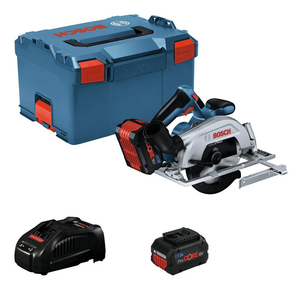 BOSCH Akku-Handkreissäge GKS 18V-57-2 2x ProCORE 5,5 Ah L-BOXX 238