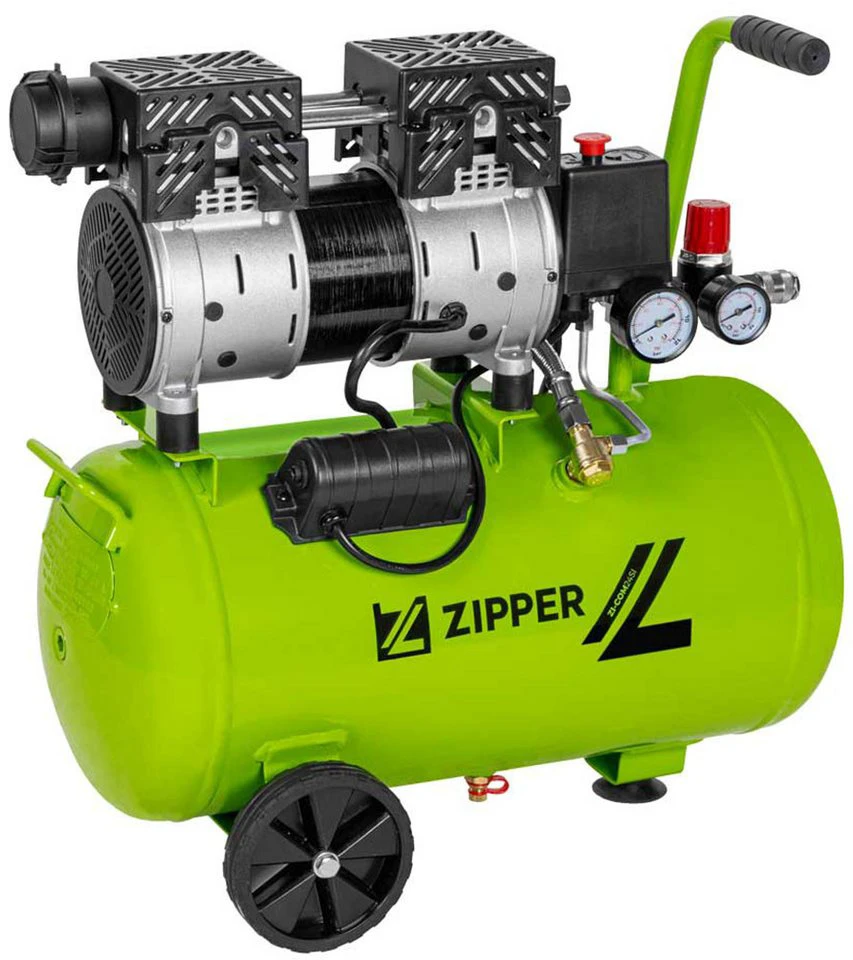 ZIPPER Kompressor ZI-COM24SI 750 W 8 bar 24 l Silent-Serie ölfrei