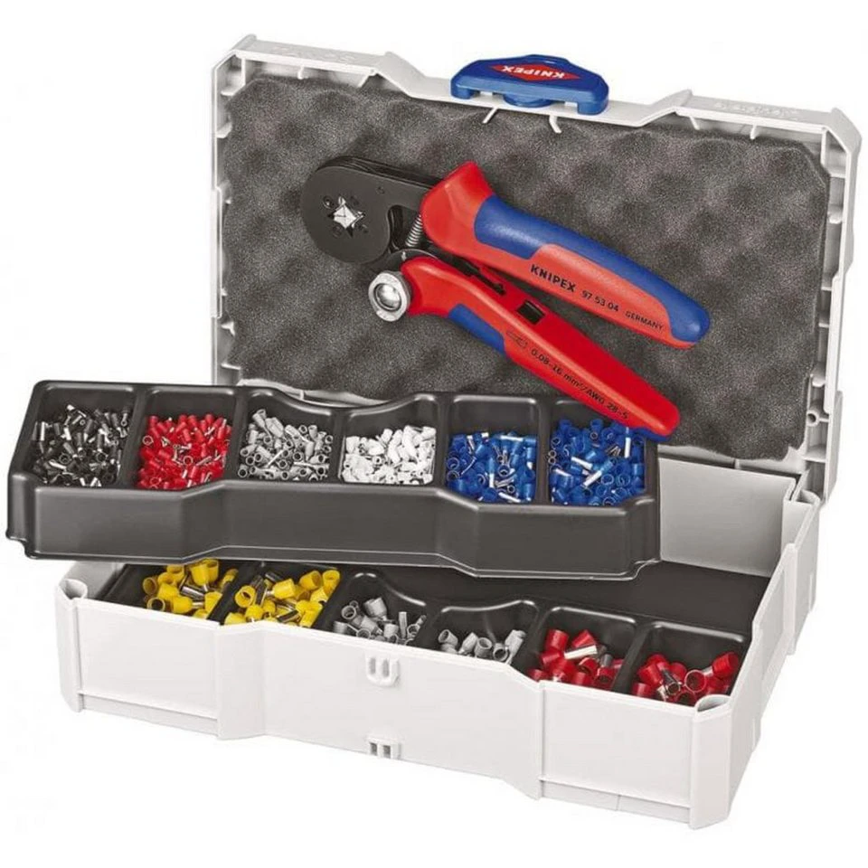 Knipex Crimpzange 97 90 09 mit Ader-Endhülsen TANOS MINI-systainer