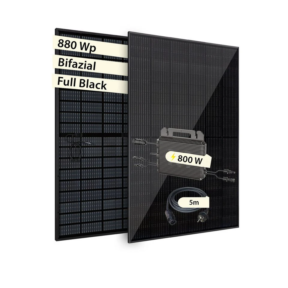 VALE Balkonkraftwerk 880–920 Wp bifazial Full Black Marstek M2-800 Wechselrichter WiFi