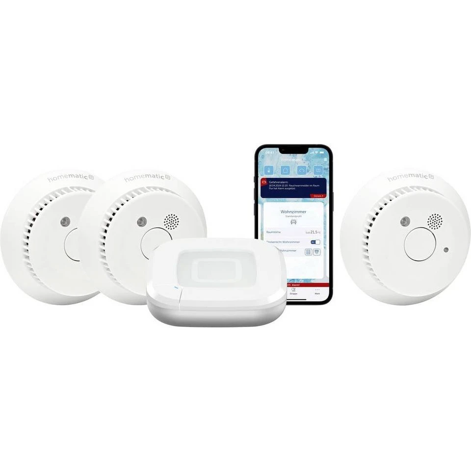 Homematic IP Starter Set Rauchwarnmelder HmIP-SK27 für 2 Räume mit Access Point 2