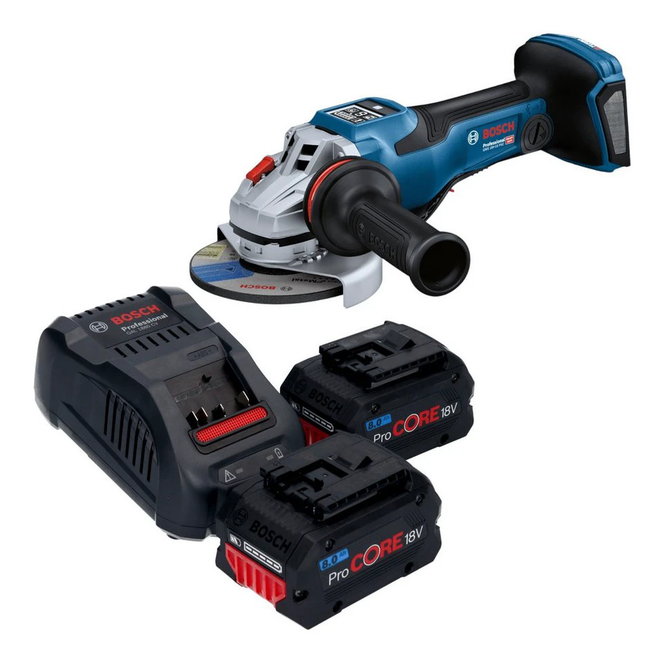 Bosch Professional Winkelschleifer GWS 18V-15 PSC 18V 125 mm 2x ProCORE Akku 8,0 Ah Ladegerät