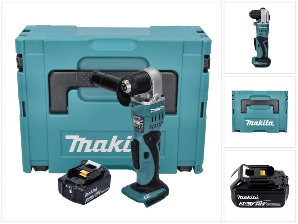 Makita DDA 351 Akku-Winkelbohrmaschine 18 V 13,5 Nm mit 3,0 Ah Akku