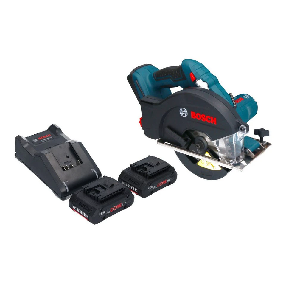 Bosch GKM 18V-50 Professional Kompakt-Handkreissäge 18V 136 mm 2x ProCORE Akku 4,0 Ah Ladegerät