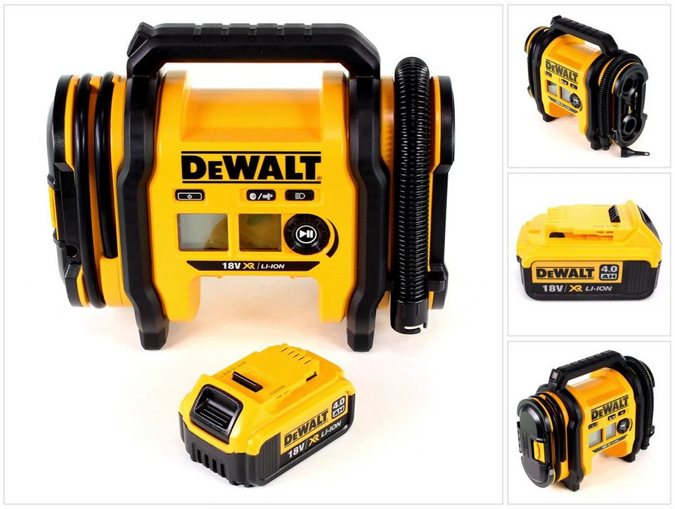 DeWalt Akku-Luftkompressor DCC018 N 18V 11 bar mit 4,0 Ah Akku 12V KFZ-Anschluss