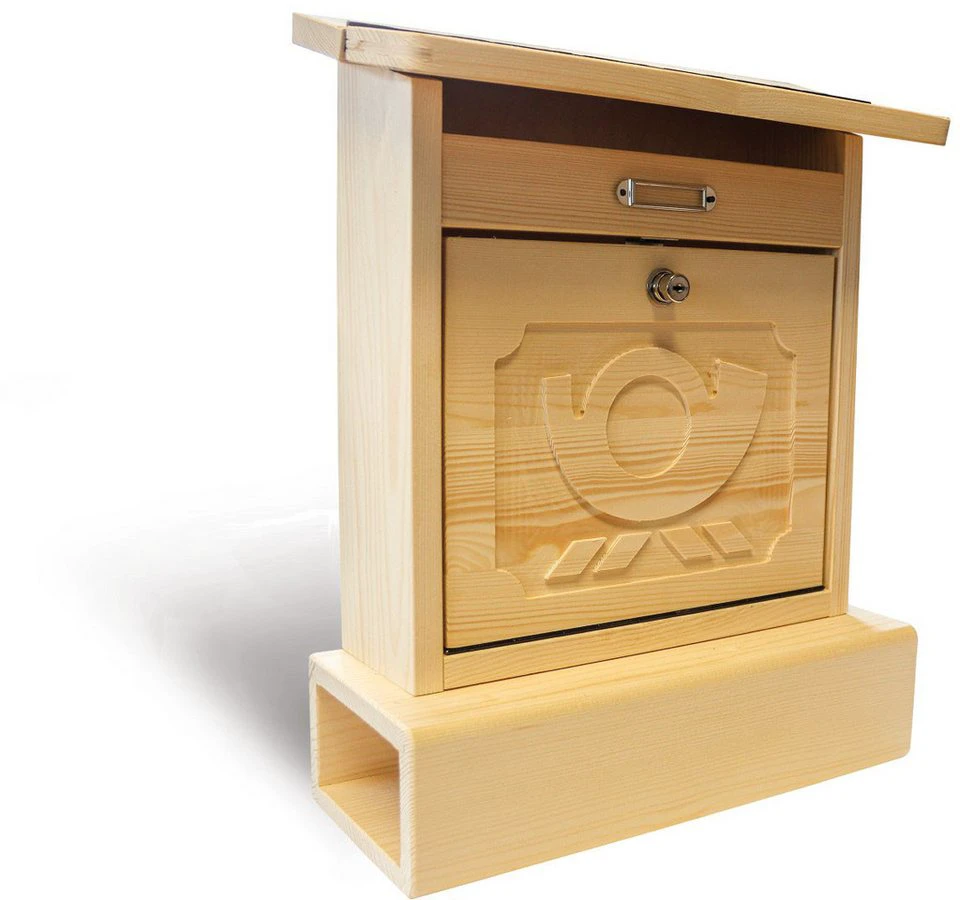 Holzwaren Wasmer Briefkasten Alztaler mit Zeitungsrolle