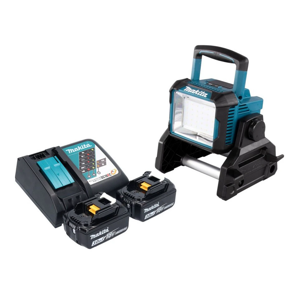 Makita Baustrahler DEADML811 14,4 / 18 V 3000 lm LED 2x Akku 3,0 Ah Ladegerät
