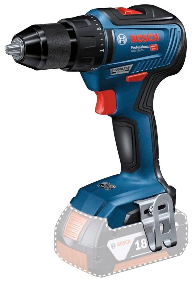 Bosch Professional Akku-Schrauber GSR 18V-55 bürstenloser Motor ohne Akku und Ladegerät
