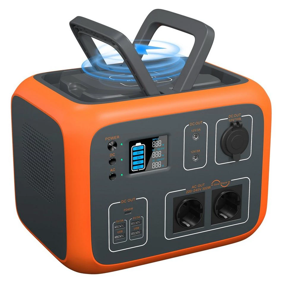 BLUETTI Stromerzeuger AC50S 500Wh Orange 300W drahtlose Aufladung