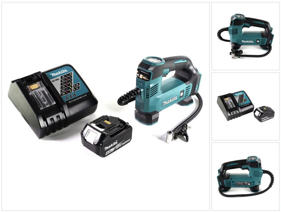 Makita Akku-Handkompressor DMP 180 RG1 18 V 8,3 bar 6,0 Ah Ladegerät