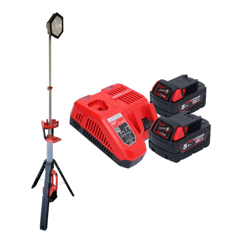 Milwaukee M18 SAL2-0 Akku-Baustrahler 18 V 2800 Lumen 2x Akku 5,0 Ah Ladegerät