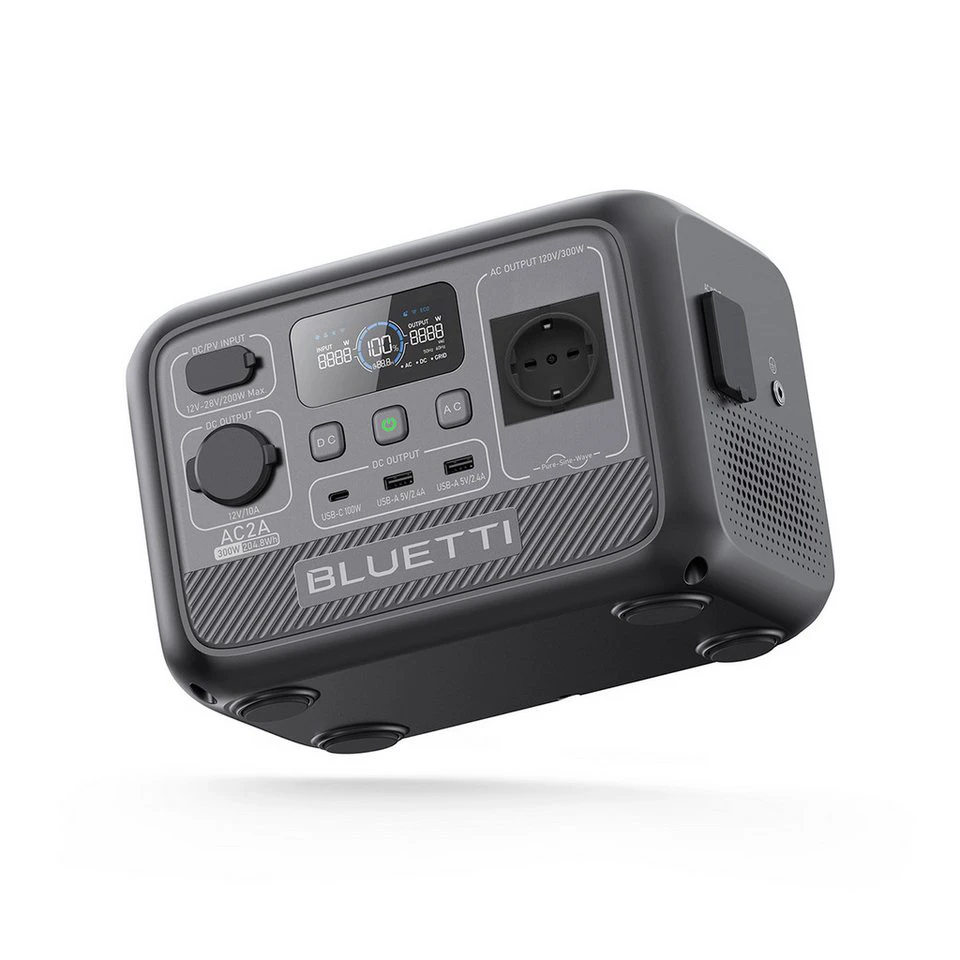 BLUETTI AC2A Powerstation 204,8 Wh LiFePO₄ 300 W Solar App
