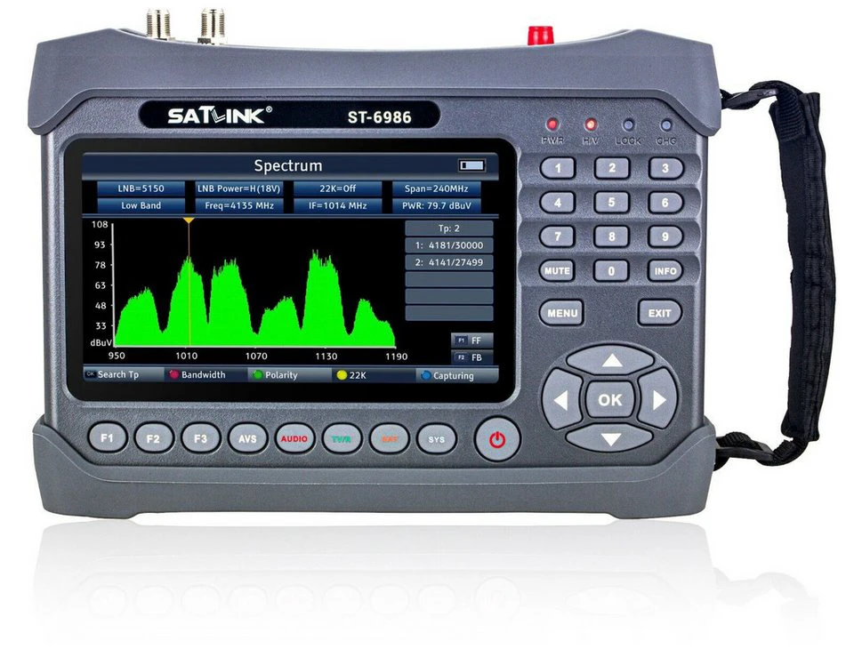Satlink ST-6986 Satfinder DVB-S/S2X/T/T2/C Combo Meter 7-Zoll TFT-LCD MPEG-2 H.265